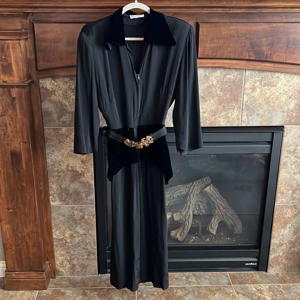 Gorgeous Vintage black pinup secretary dress whimsigoth Wednesday Addams S/M